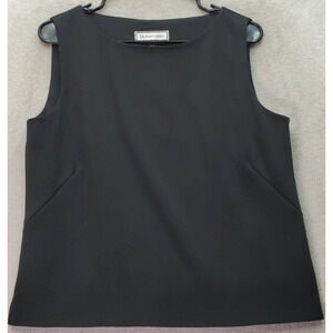 Travis Ayers Tank Women's Size 12 Black Polyester Sleeveless Round Neck Back Zip